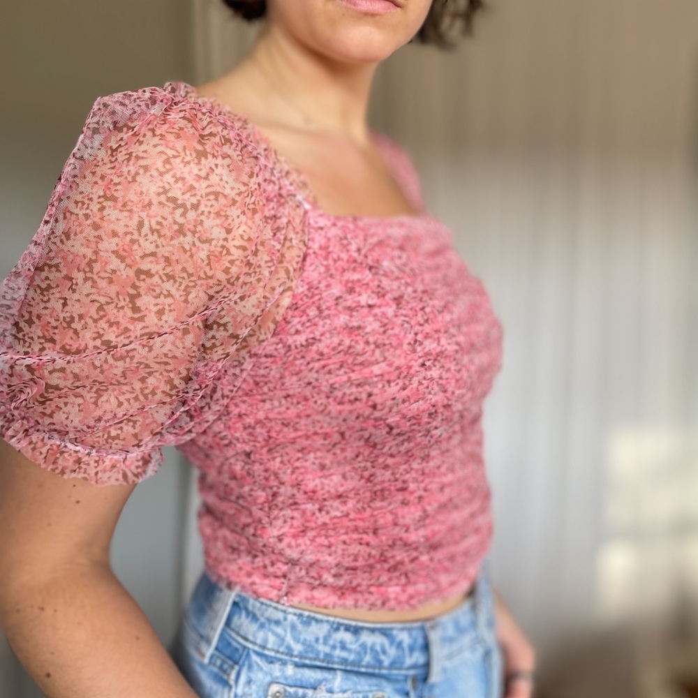 Stellah pink puff sleeve blouse - Picture 5 of 7